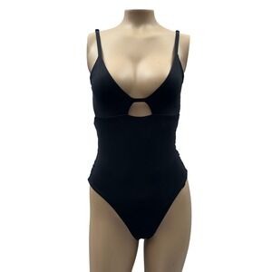 Tavik Swimwear Black One-Piece Swimsuit V-Neck Cutout Adjustable‎ M